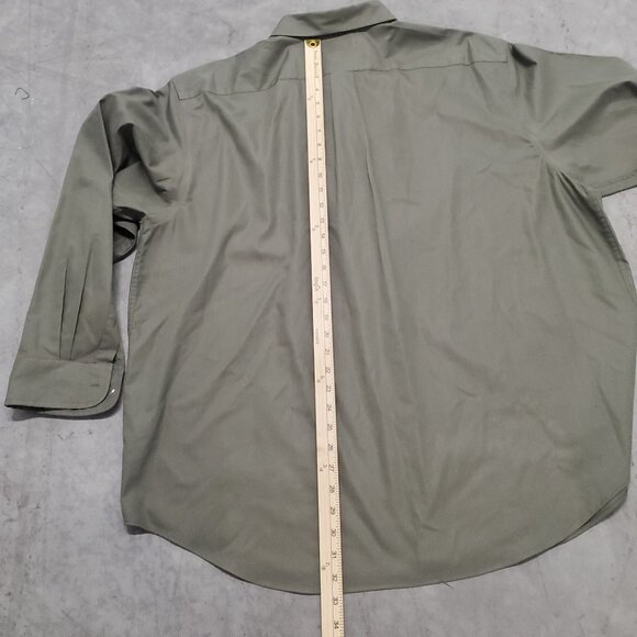 Roundtree & Yorke TravelSmart Mens XXL Olive Dress Shirt Front Right Side Pocket - Picture 8 of 10